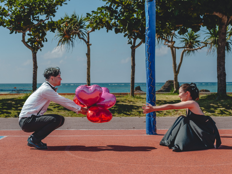 ハートのバルーンで、気持ちは一直線