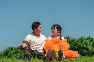 可愛いオレンジの衣装を持込んでくださいました♪