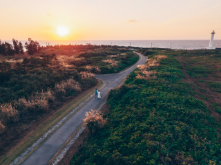 フォト200&1曲動画（ドローン付き）サンセットプランのご夫婦！