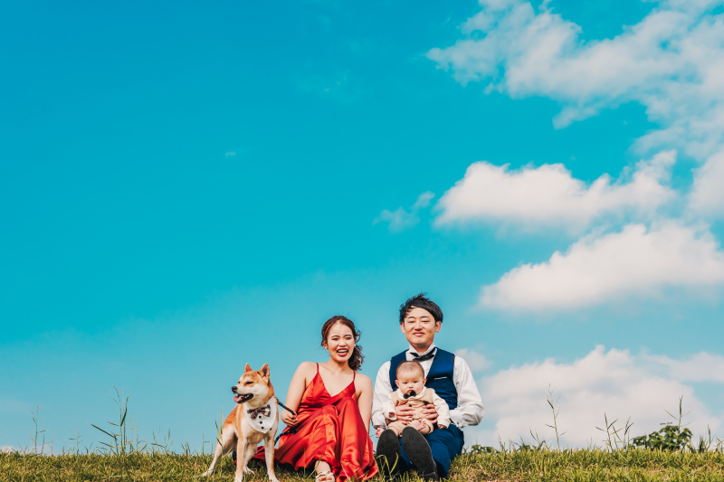 青空をバックに