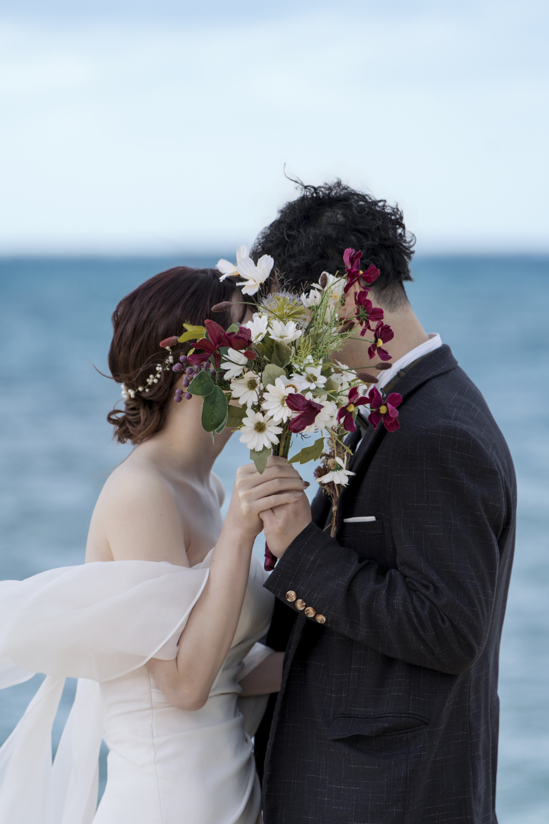 ブーケを使ったポージング