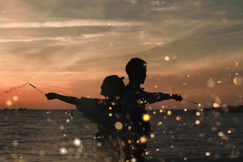 サンセット!花火!