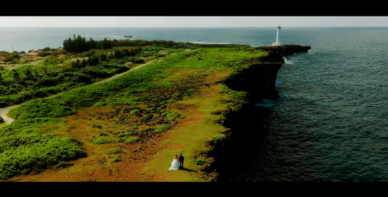 ドローン映像がウェディングシネマにアクセントを