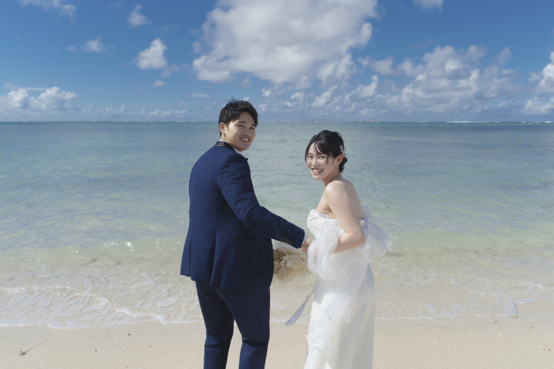 【世界遺産＋ビーチ】座喜味城跡と好きなビーチで撮影！ヘアメイク&衣装付き ＊写真200枚＊