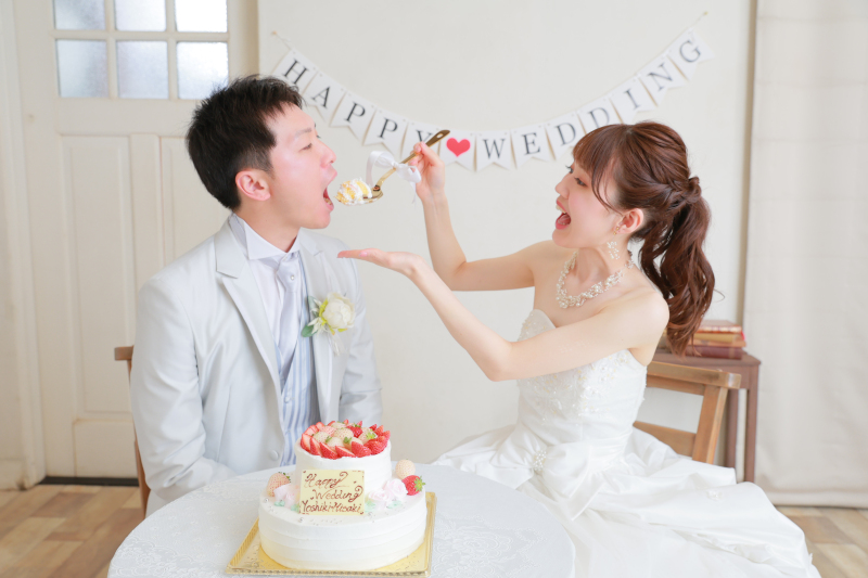 ウェディングケーキと♡