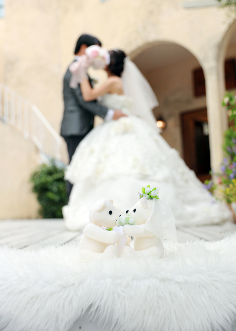 クマさんと同じポーズで♡