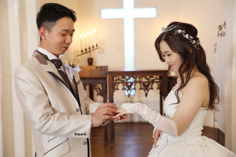 指輪の交換シーン♡