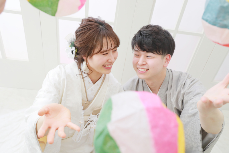 紙風船をもって♪