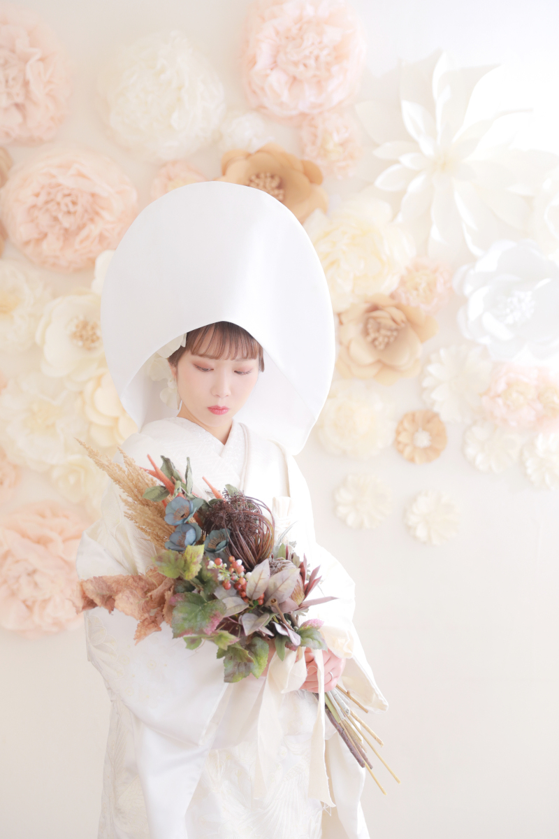 ペーパーフラワーの前で♪