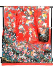 色打掛(黒・花ﾐｯｸｽ)