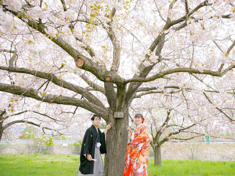 家族思い出の記念樹とともに