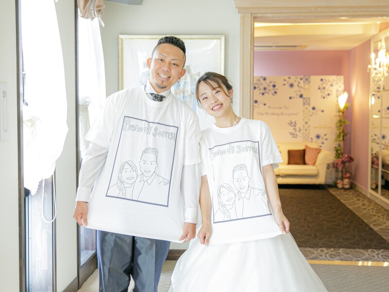 撮影終盤、お揃いのTシャツで♡