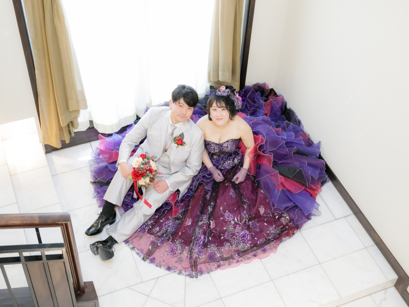 二人寄り添い お座りショット❦