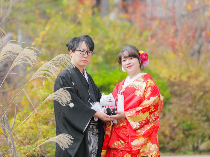 ススキを入れてさらに秋らしく