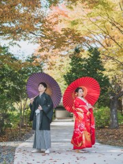 写真ミヤガワ Photo Studio WeddinGraphy_和装(秋)善光寺ロケ