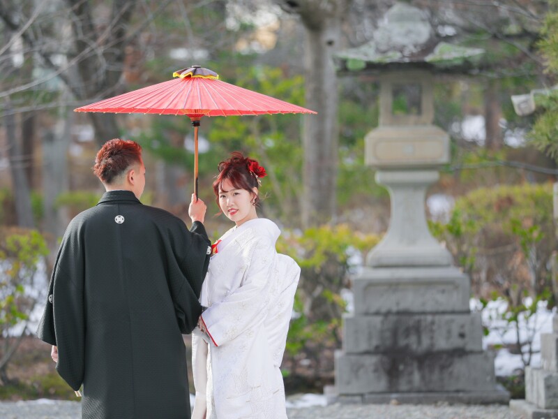 【12月Winterプラン】和装善光寺&洋装スタジオ撮影《衣裳も場所もこだわって!雰囲気チェンジでよくばりフォト☆》