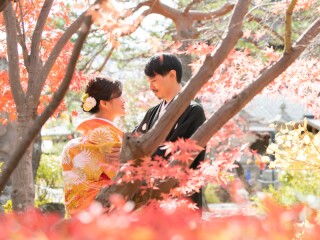【秋フォト(10月11月)】 善光寺ロケーション撮影《秋の景色に着物映えまちがいなし！秋ならではの趣ある風景とともに》