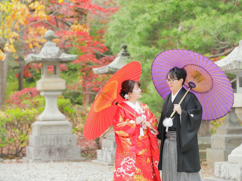 【秋フォト(10月11月)】和装善光寺&洋装スタジオ撮影《衣裳も場所もこだわって!雰囲気チェンジでよくばりフォト☆》