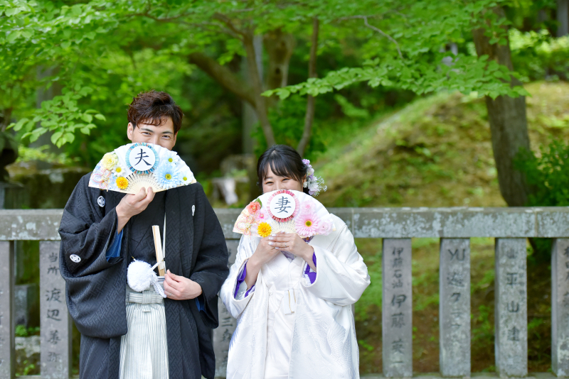 夫婦扇子でかわいいショット！