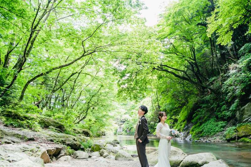 新緑と渓谷の美しさ