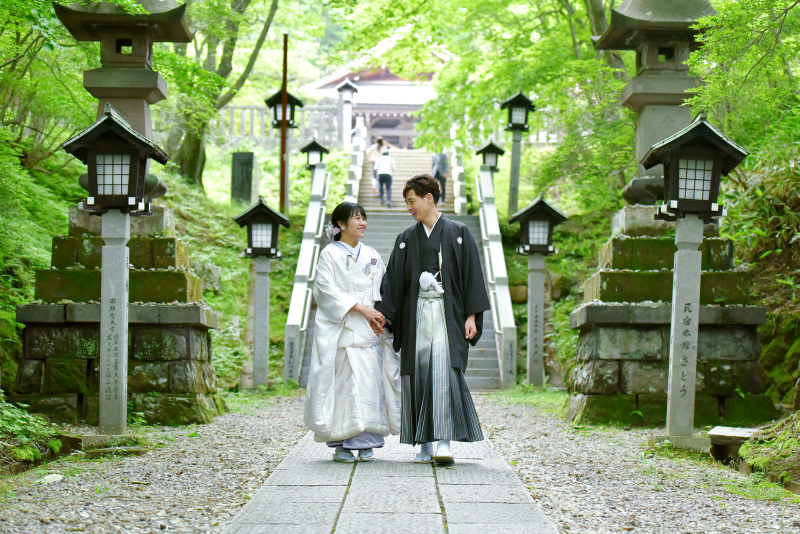新緑の那須温泉神社で和装前撮り