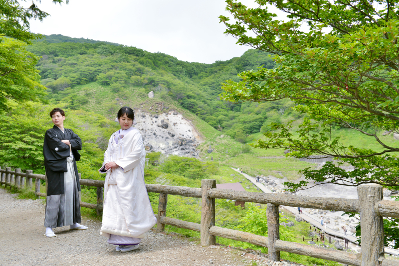 那須らしい観光地をバックに、、、
