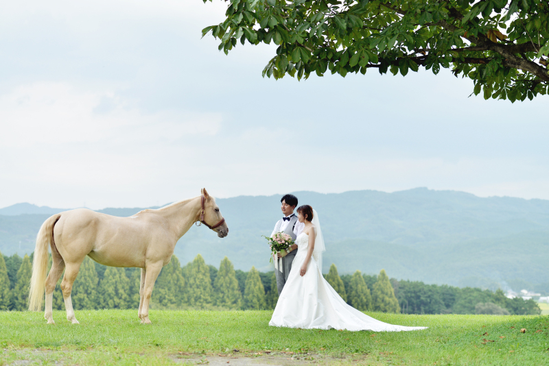 那須の雄大なロケーションでフォトウェディング