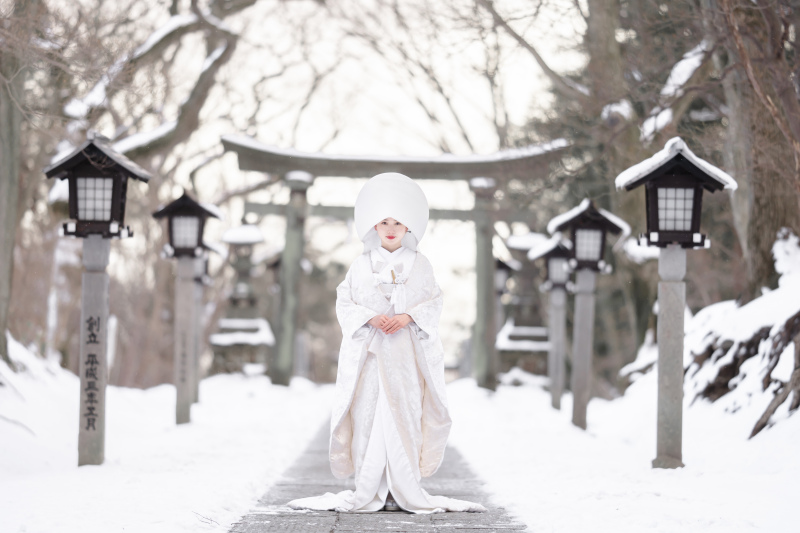 【2月撮影限定★雪ロケ】白銀の世界に包まれる、那須温泉神社の和装フォト