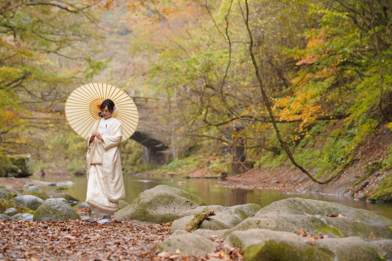 【☆11月限定☆】 〜那須の自然と歩む、紅葉和装フォトウェディング〜 和装1着ロケーションフォト☆・全修正データ付♪