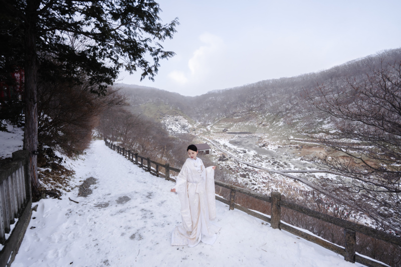 【2月撮影限定★雪ロケ】白銀の世界に包まれる、那須温泉神社の和装フォト