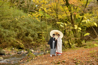 【☆11月限定☆】 〜那須の自然と歩む、紅葉和装フォトウェディング〜 和装1着ロケーションフォト☆・全修正データ付♪