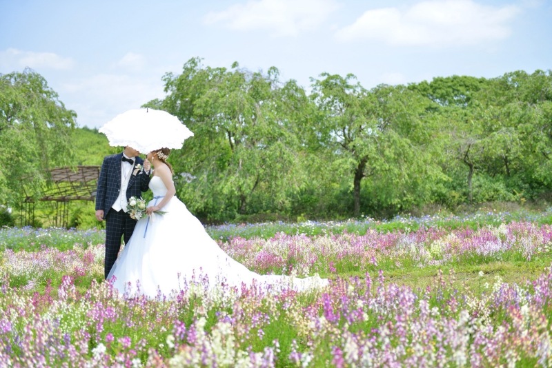 【先行予約限定★早割20％OFF！】花咲く丘のネモフィラフォト&times;チャペル撮影✶2か所2着撮影✶撮影プラン＠那須フラワーワールド