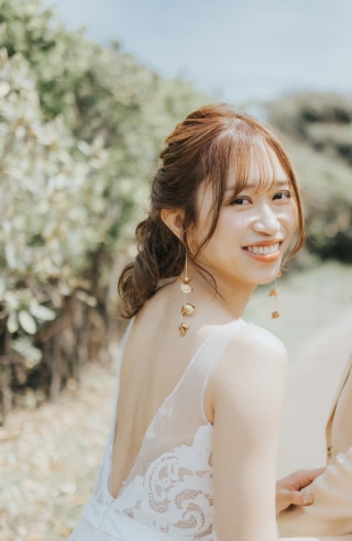 ロングチャーム真鍮ピアス