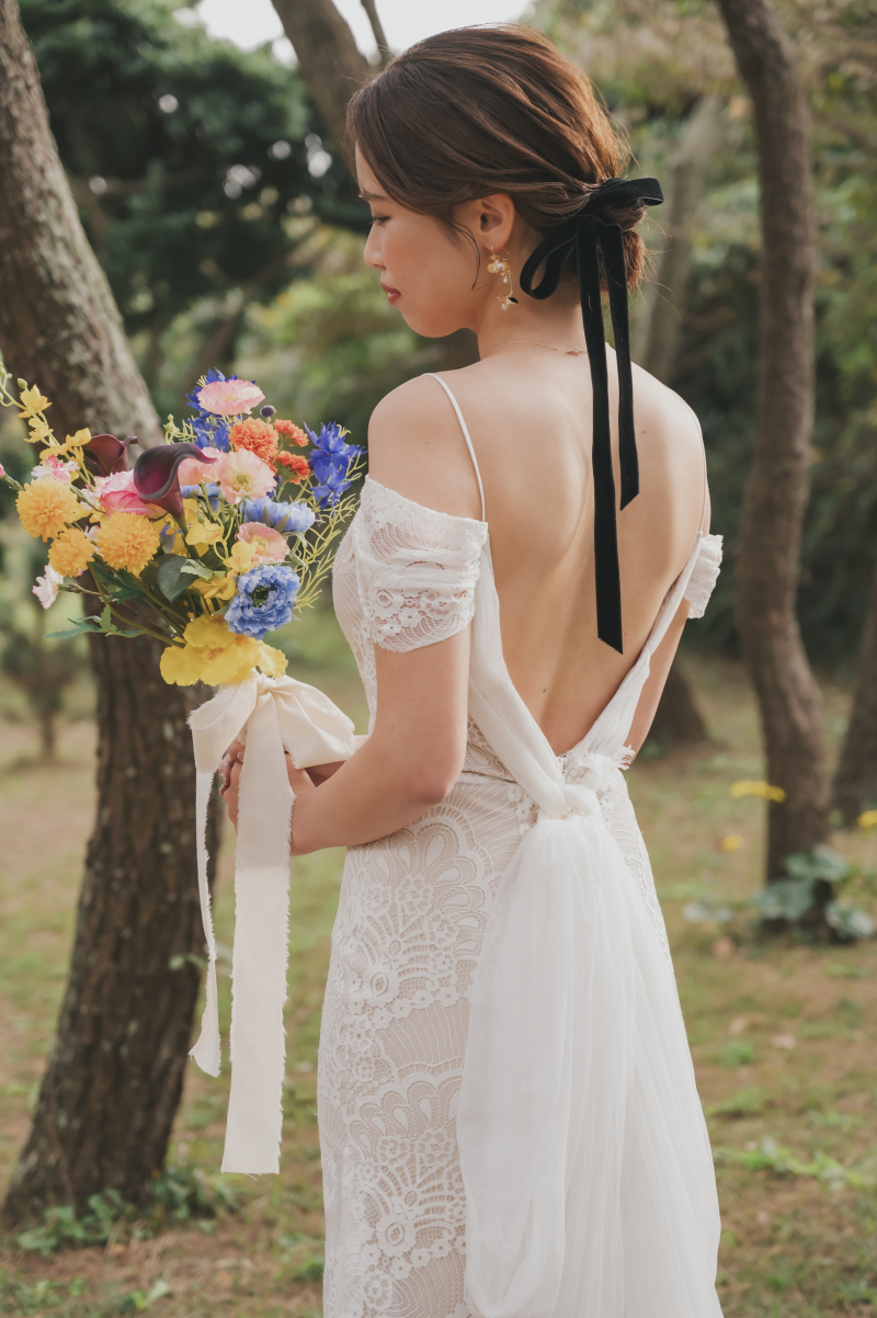 オフショルダーチュール ドレス