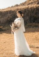 シャンパンカラードレス（マタニティOK）