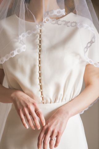 シンプルパールボタン ドレス