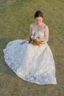 チューブトップAラインドレス(ボタニカルスタイル)