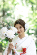 白無垢(小物：差し色赤合わせ)