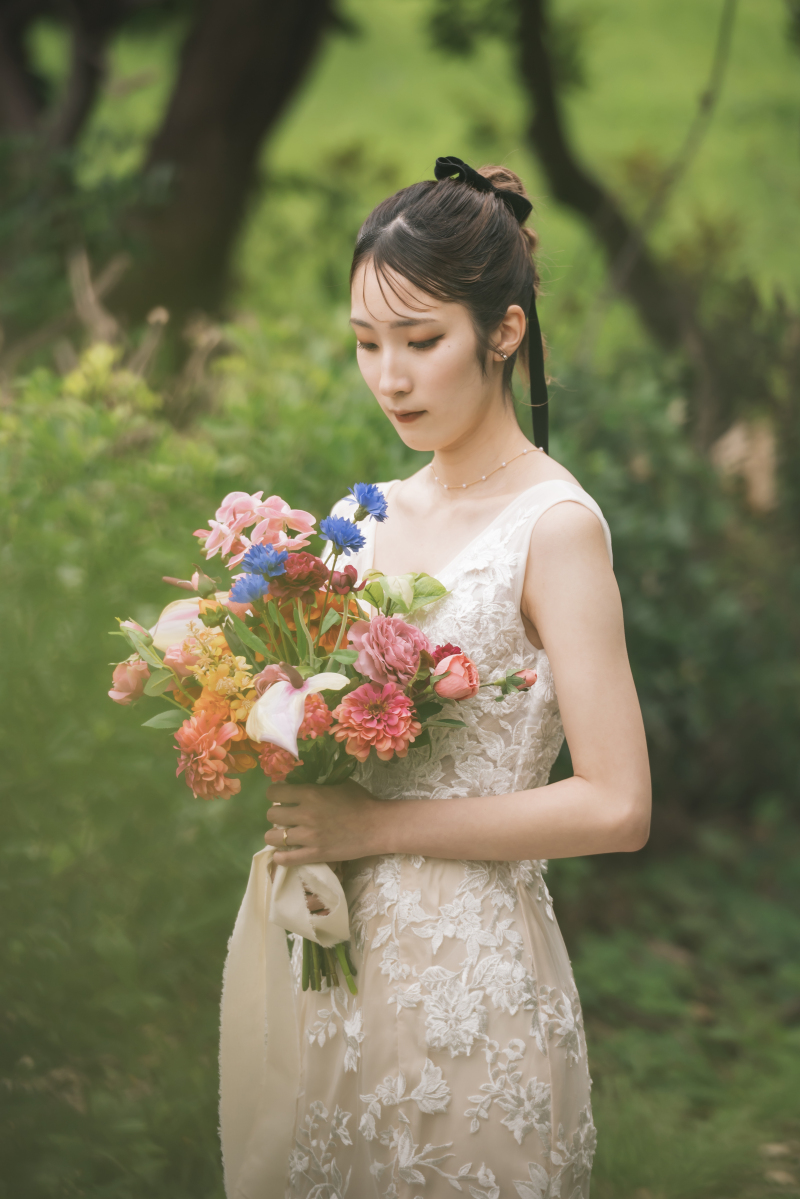 Vカットソフトマーメイドドレス（インナーベージュ）