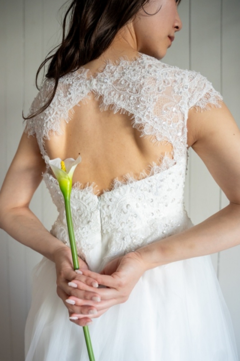 《マタニティ》ソフトチュールエンパイアドレス