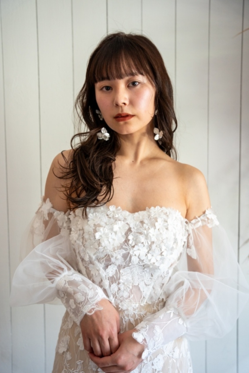 取り外しトレーン付きマーメイドドレス