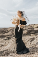 ブラックソフトマーメイドドレス