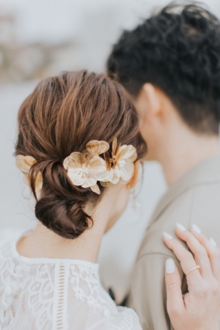 ゴールドフラワーヘッドピースセット