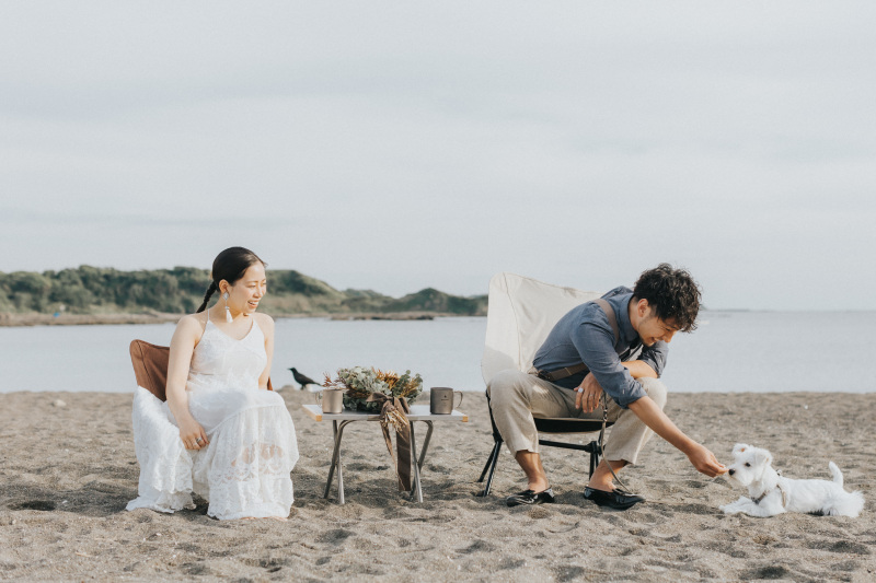 三浦海岸｜SPELLのドレスで愛犬も一緒に