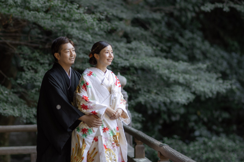 10月の妙本寺|おふたりの記念に和装撮影