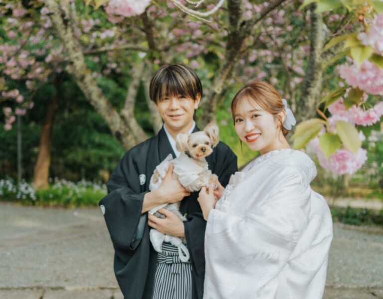 わんちゃんと白無垢