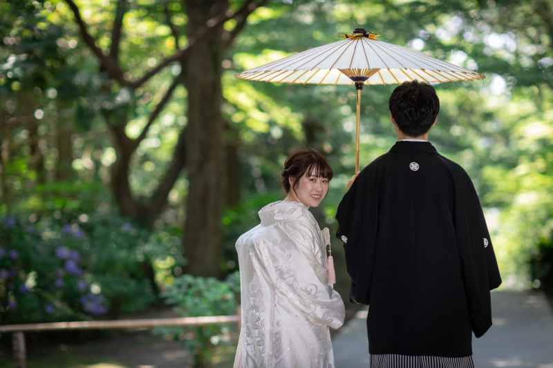 緑溢れる和装撮影