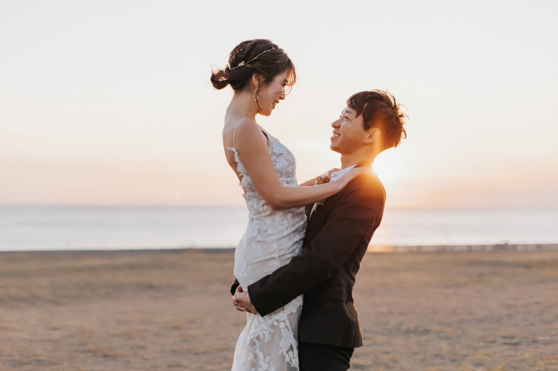 江ノ島フォトウェディング・前撮り｜空気が澄んだ冬の片瀬海岸