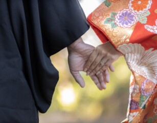 当店ならではの白無垢。色打掛の2着撮影