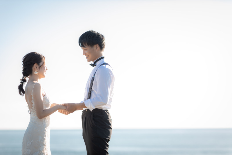 洋装は片瀬海岸にて